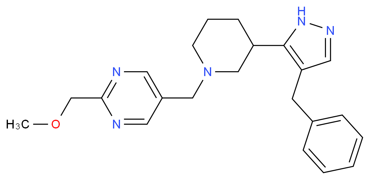 5-{[3-(4-benzyl-1H-pyrazol-5-yl)piperidin-1-yl]methyl}-2-(methoxymethyl)pyrimidine_Molecular_structure_CAS_)