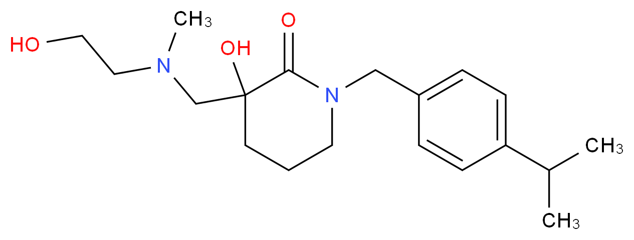 3-hydroxy-3-{[(2-hydroxyethyl)(methyl)amino]methyl}-1-(4-isopropylbenzyl)piperidin-2-one_Molecular_structure_CAS_)