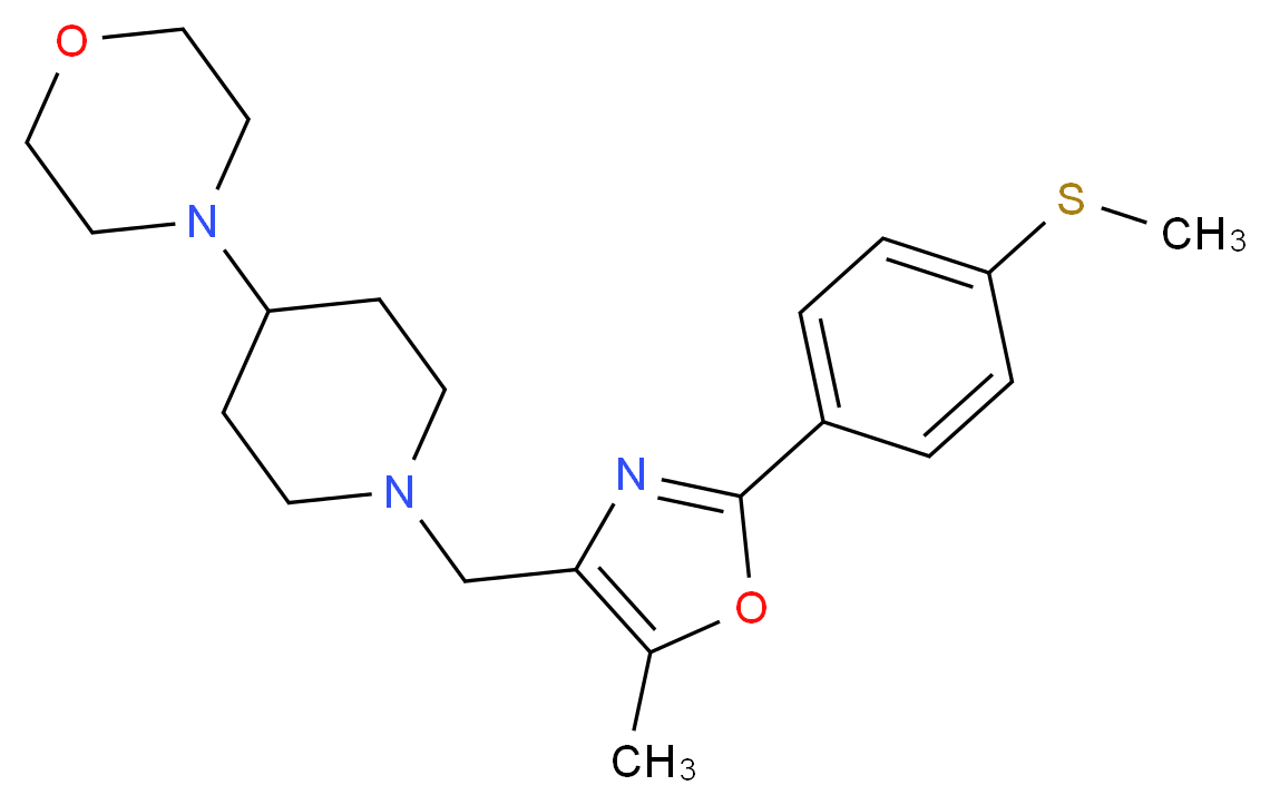 4-[1-({5-methyl-2-[4-(methylthio)phenyl]-1,3-oxazol-4-yl}methyl)-4-piperidinyl]morpholine_Molecular_structure_CAS_)