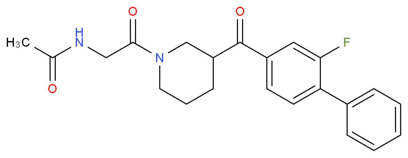 N-(2-{3-[(2-fluoro-4-biphenylyl)carbonyl]-1-piperidinyl}-2-oxoethyl)acetamide_Molecular_structure_CAS_)