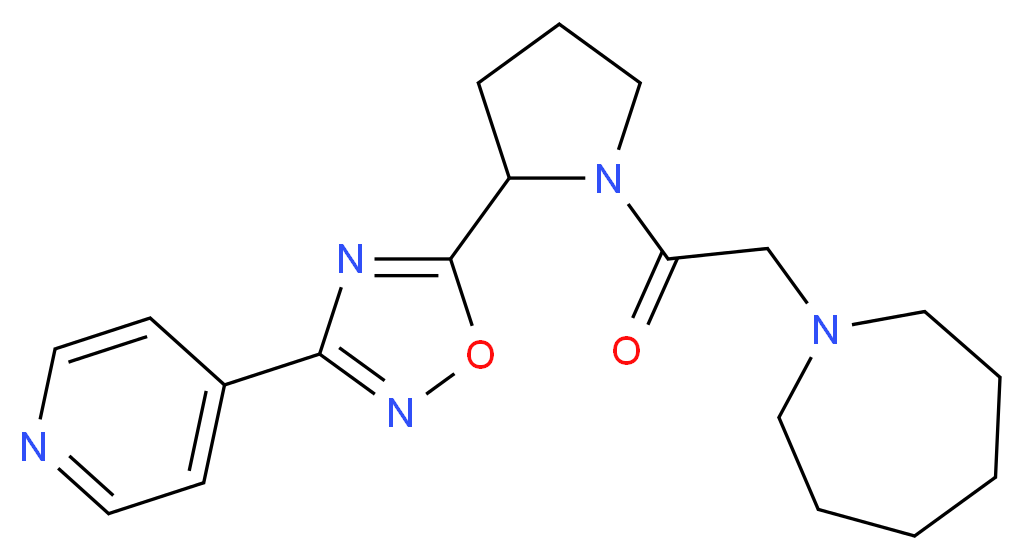 1-{2-oxo-2-[2-(3-pyridin-4-yl-1,2,4-oxadiazol-5-yl)pyrrolidin-1-yl]ethyl}azepane_Molecular_structure_CAS_)