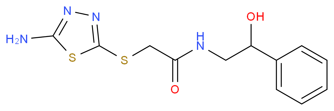 2-[(5-amino-1,3,4-thiadiazol-2-yl)thio]-N-(2-hydroxy-2-phenylethyl)acetamide_Molecular_structure_CAS_)