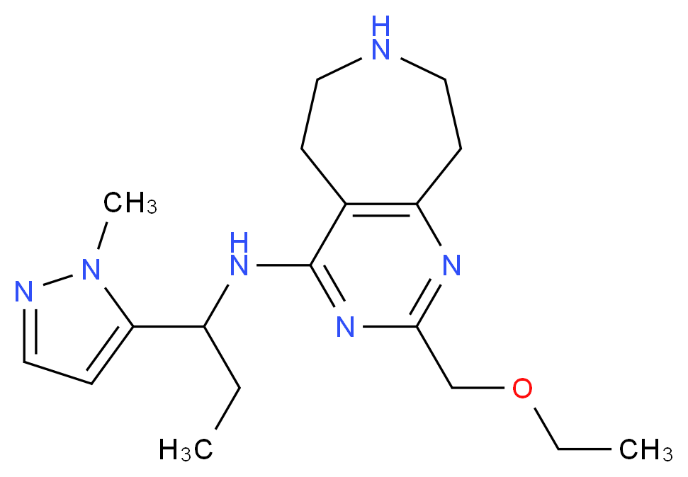 2-(ethoxymethyl)-N-[1-(1-methyl-1H-pyrazol-5-yl)propyl]-6,7,8,9-tetrahydro-5H-pyrimido[4,5-d]azepin-4-amine_Molecular_structure_CAS_)