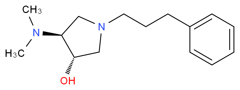 (3S*,4S*)-4-(dimethylamino)-1-(3-phenylpropyl)pyrrolidin-3-ol_Molecular_structure_CAS_)