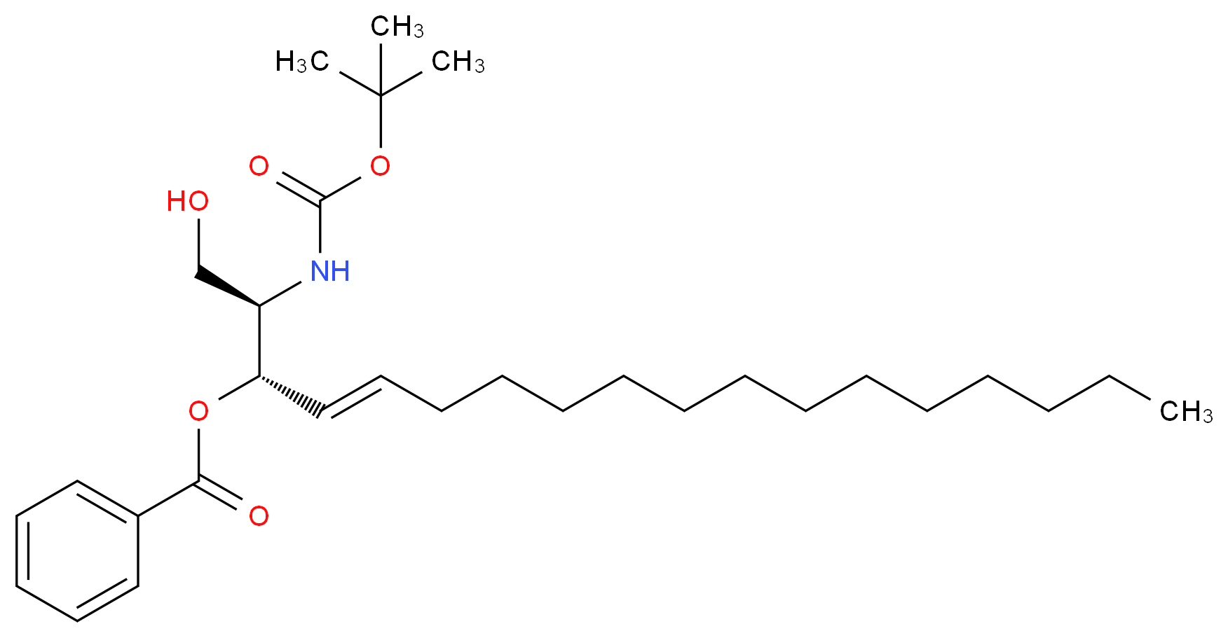 (2S,3R,4E)-3-Benzoyl-2-tert-butyloxycarbonylamino-4-octadecen-1,3-diol_Molecular_structure_CAS_299172-59-1)