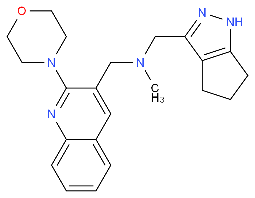 N-methyl-1-(2-morpholin-4-ylquinolin-3-yl)-N-(1,4,5,6-tetrahydrocyclopenta[c]pyrazol-3-ylmethyl)methanamine_Molecular_structure_CAS_)