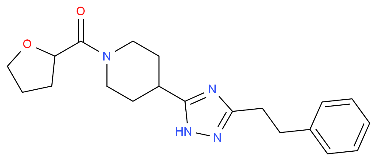 4-[3-(2-phenylethyl)-1H-1,2,4-triazol-5-yl]-1-(tetrahydrofuran-2-ylcarbonyl)piperidine_Molecular_structure_CAS_)