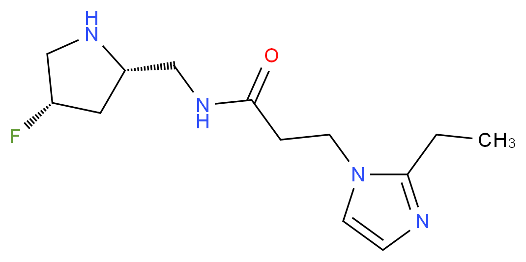 3-(2-ethyl-1H-imidazol-1-yl)-N-{[(2S,4S)-4-fluoropyrrolidin-2-yl]methyl}propanamide_Molecular_structure_CAS_)