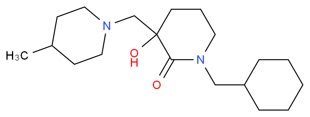 1-(cyclohexylmethyl)-3-hydroxy-3-[(4-methyl-1-piperidinyl)methyl]-2-piperidinone_Molecular_structure_CAS_)