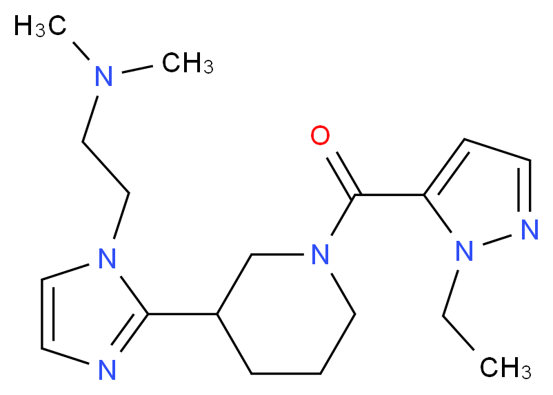 2-(2-{1-[(1-ethyl-1H-pyrazol-5-yl)carbonyl]piperidin-3-yl}-1H-imidazol-1-yl)-N,N-dimethylethanamine_Molecular_structure_CAS_)