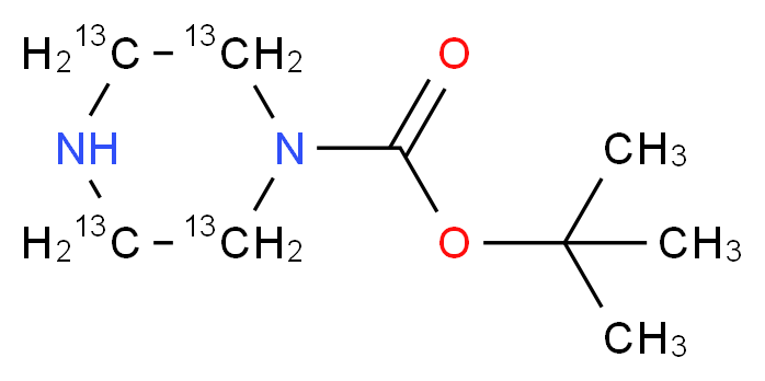 N-Boc-piperazine-13C4_Molecular_structure_CAS_)