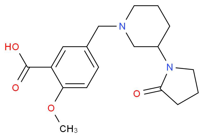 2-methoxy-5-{[3-(2-oxopyrrolidin-1-yl)piperidin-1-yl]methyl}benzoic acid_Molecular_structure_CAS_)