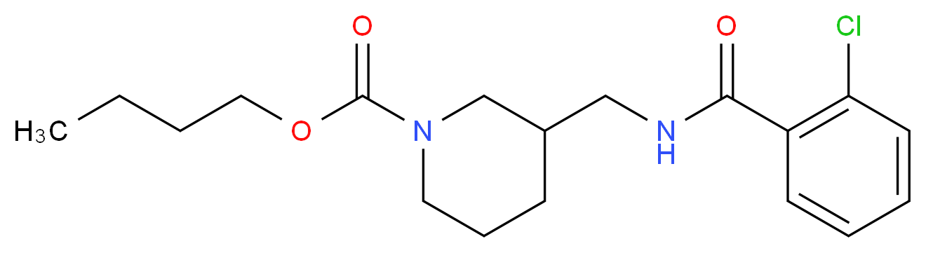 butyl 3-{[(2-chlorobenzoyl)amino]methyl}piperidine-1-carboxylate_Molecular_structure_CAS_)