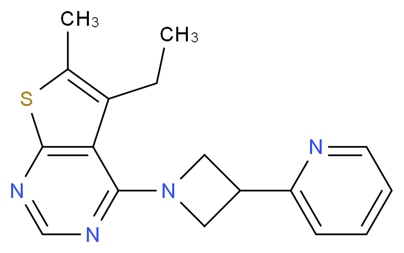5-ethyl-6-methyl-4-[3-(2-pyridinyl)-1-azetidinyl]thieno[2,3-d]pyrimidine_Molecular_structure_CAS_)