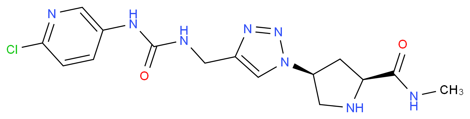 (4S)-4-{4-[({[(6-chloropyridin-3-yl)amino]carbonyl}amino)methyl]-1H-1,2,3-triazol-1-yl}-N-methyl-L-prolinamide_Molecular_structure_CAS_)