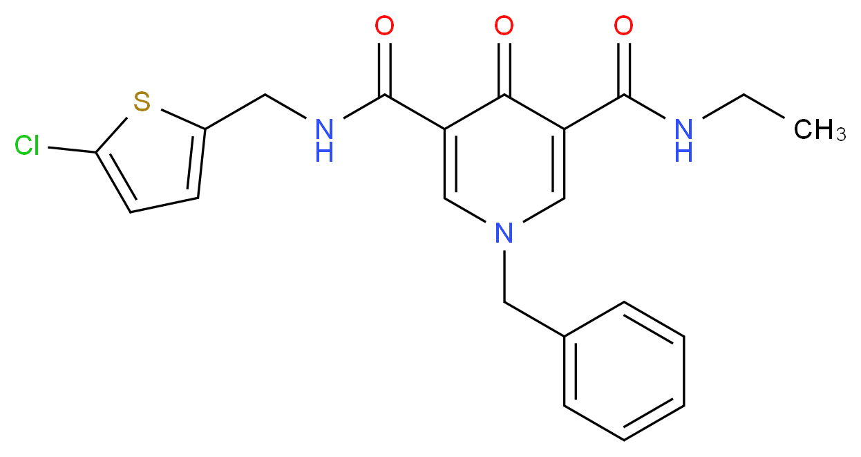 1-benzyl-N-[(5-chloro-2-thienyl)methyl]-N'-ethyl-4-oxo-1,4-dihydro-3,5-pyridinedicarboxamide_Molecular_structure_CAS_)