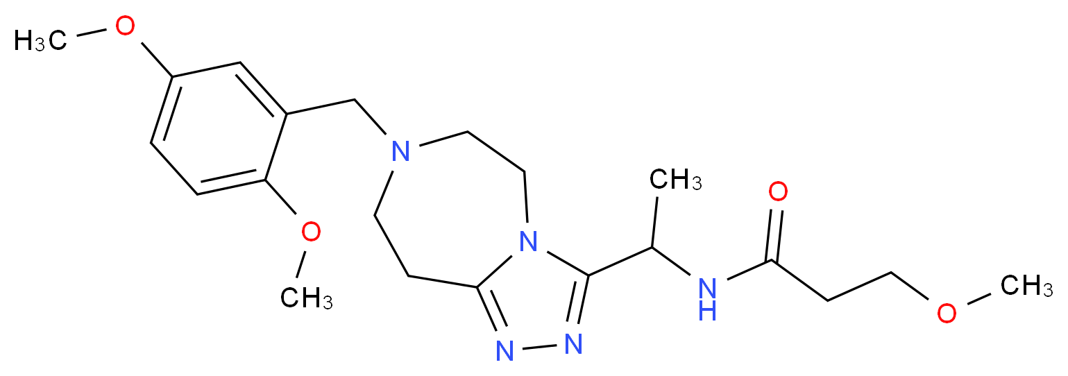 N-{1-[7-(2,5-dimethoxybenzyl)-6,7,8,9-tetrahydro-5H-[1,2,4]triazolo[4,3-d][1,4]diazepin-3-yl]ethyl}-3-methoxypropanamide_Molecular_structure_CAS_)