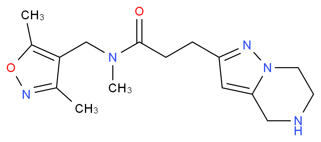 N-[(3,5-dimethyl-4-isoxazolyl)methyl]-N-methyl-3-(4,5,6,7-tetrahydropyrazolo[1,5-a]pyrazin-2-yl)propanamide_Molecular_structure_CAS_)