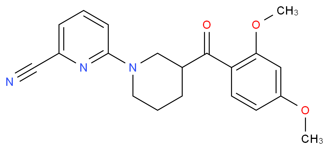 6-[3-(2,4-dimethoxybenzoyl)piperidin-1-yl]pyridine-2-carbonitrile_Molecular_structure_CAS_)