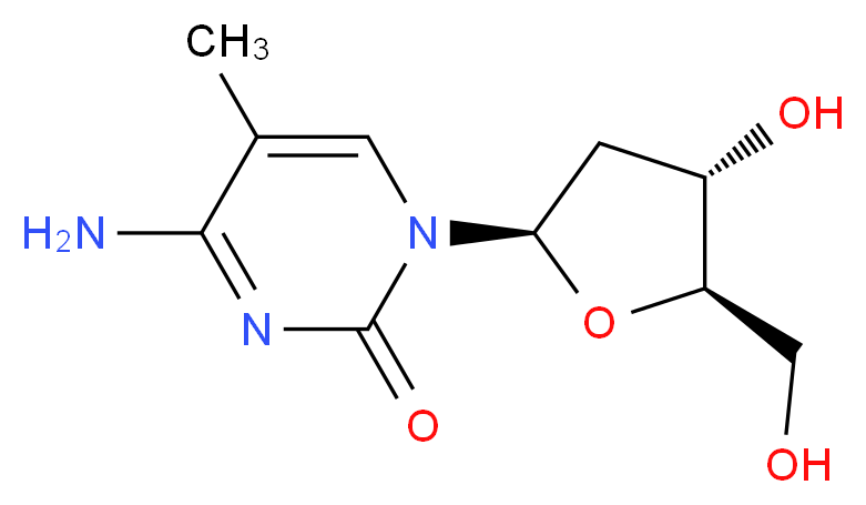 4-Amino-1-((2R,4S,5R)-4-hydroxy-5-(hydroxymethyl)tetrahydrofuran-2-yl)-5-methylpyrimidin-2(1H)-one_Molecular_structure_CAS_838-07-3)