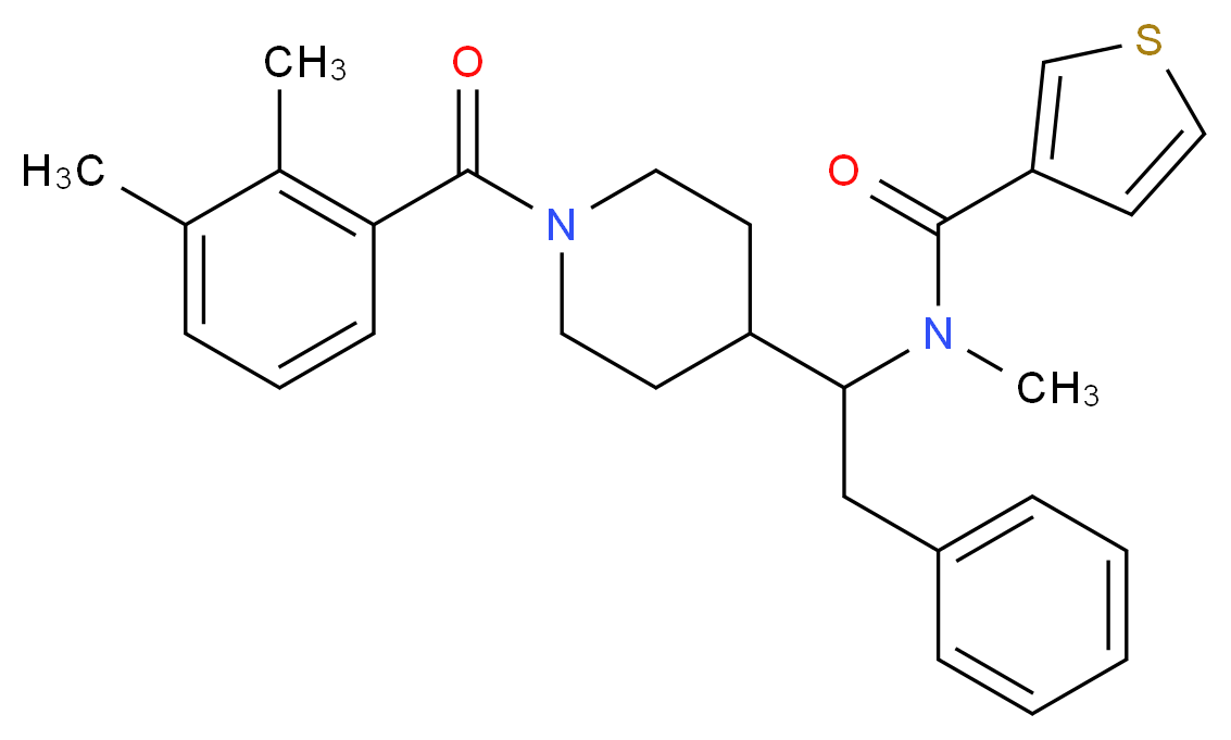 N-{1-[1-(2,3-dimethylbenzoyl)-4-piperidinyl]-2-phenylethyl}-N-methyl-3-thiophenecarboxamide_Molecular_structure_CAS_)