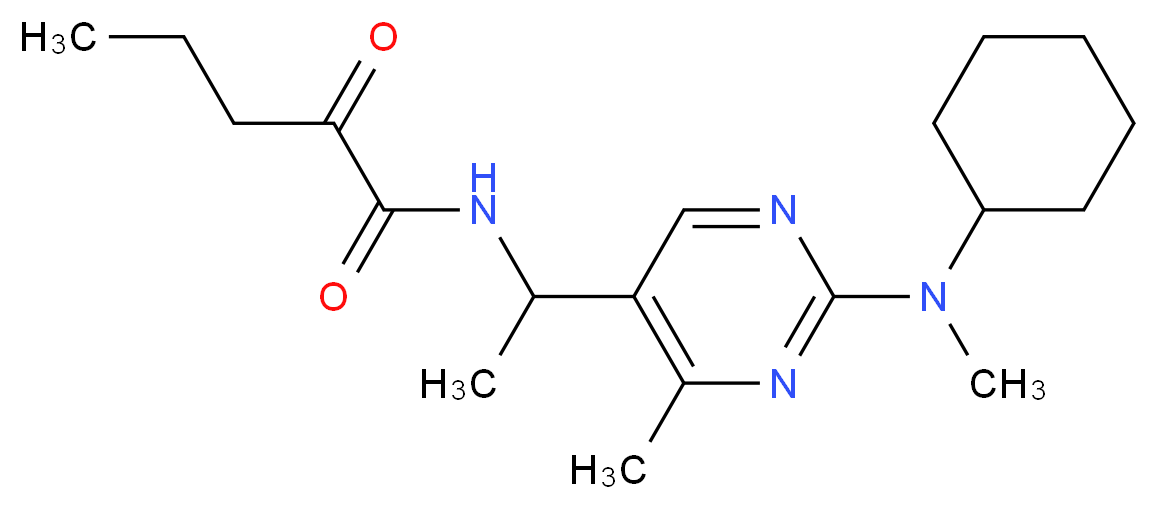 N-(1-{2-[cyclohexyl(methyl)amino]-4-methylpyrimidin-5-yl}ethyl)-2-oxopentanamide_Molecular_structure_CAS_)