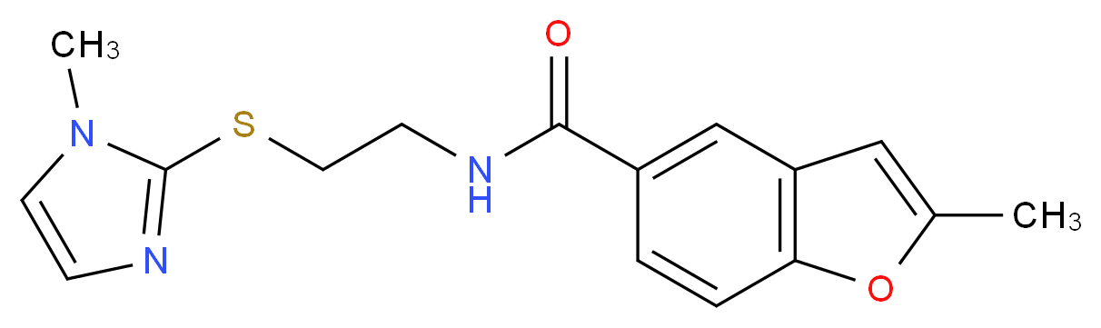 2-methyl-N-{2-[(1-methyl-1H-imidazol-2-yl)thio]ethyl}-1-benzofuran-5-carboxamide_Molecular_structure_CAS_)