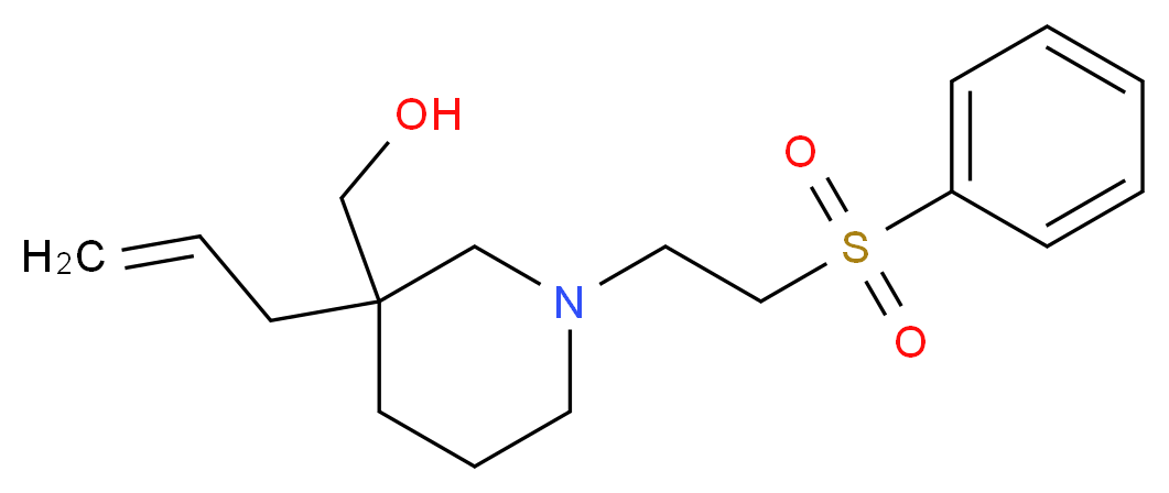 {3-allyl-1-[2-(phenylsulfonyl)ethyl]piperidin-3-yl}methanol_Molecular_structure_CAS_)