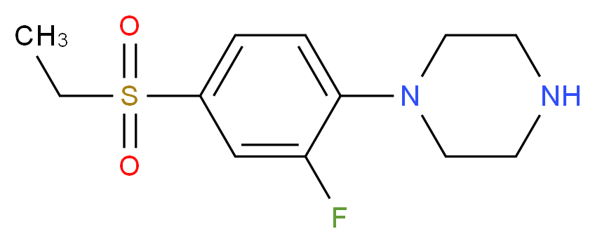 1-[(4-Ethylsulfonyl-2-fluoro)phenyl]piperazine_Molecular_structure_CAS_)