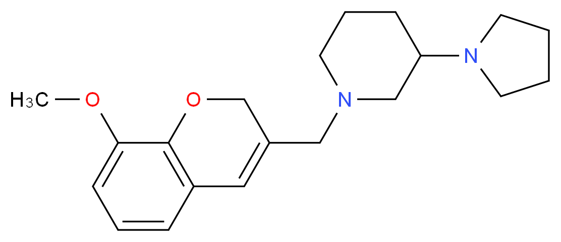 1-[(8-methoxy-2H-chromen-3-yl)methyl]-3-(1-pyrrolidinyl)piperidine_Molecular_structure_CAS_)