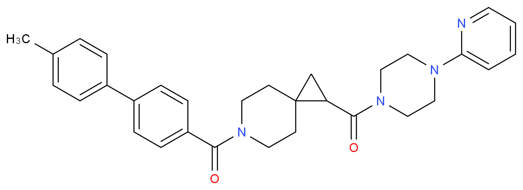 6-[(4'-methyl-4-biphenylyl)carbonyl]-1-{[4-(2-pyridinyl)-1-piperazinyl]carbonyl}-6-azaspiro[2.5]octane_Molecular_structure_CAS_)