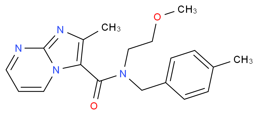 N-(2-methoxyethyl)-2-methyl-N-(4-methylbenzyl)imidazo[1,2-a]pyrimidine-3-carboxamide_Molecular_structure_CAS_)