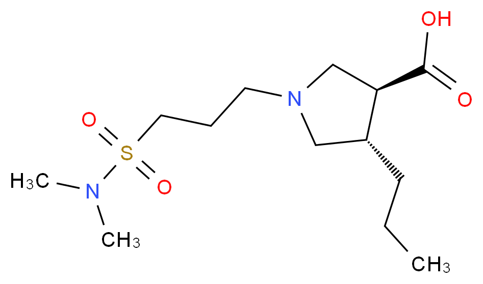 (3S*,4S*)-1-{3-[(dimethylamino)sulfonyl]propyl}-4-propyl-3-pyrrolidinecarboxylic acid_Molecular_structure_CAS_)
