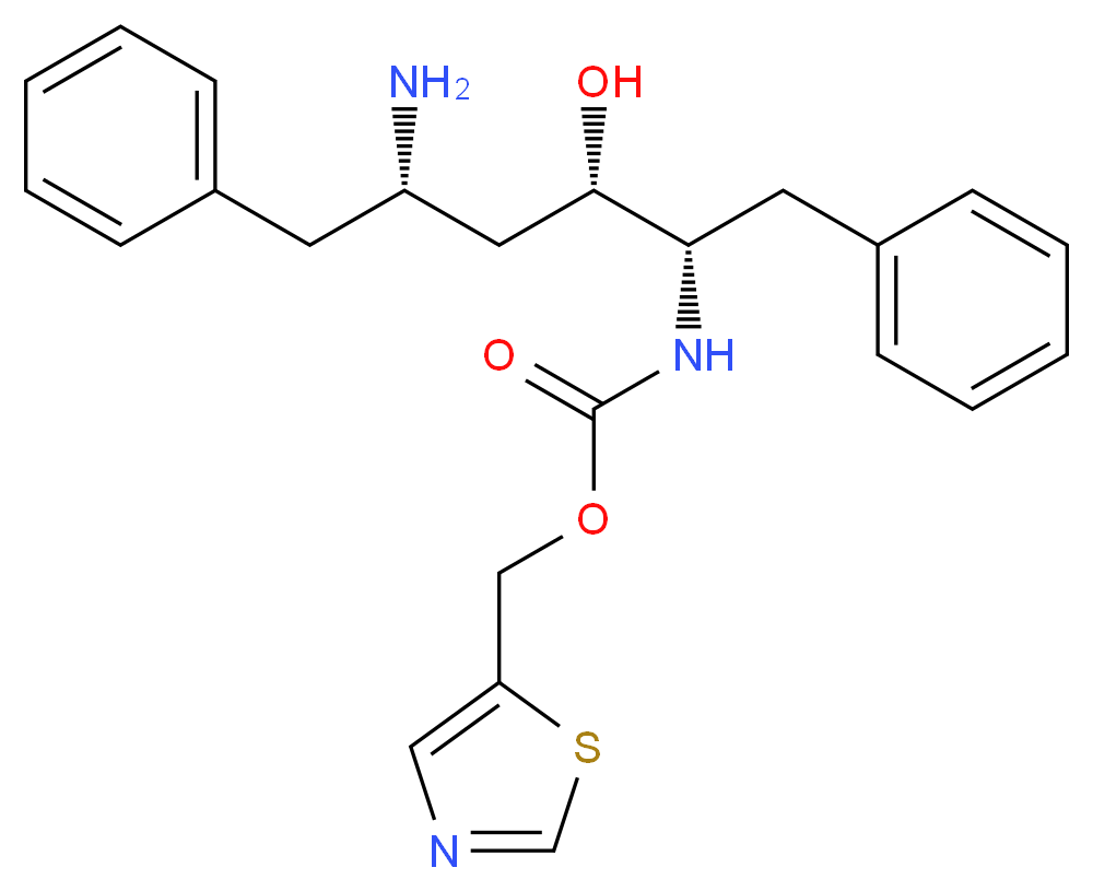 Thiazol-5-ylmethyl ((2S,3S,5S)-5-amino-3-hydroxy-1,6-diphenylhexan-2-yl)carbamate_Molecular_structure_CAS_144164-11-4)