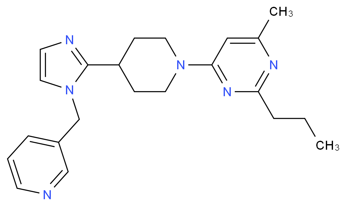 4-methyl-2-propyl-6-{4-[1-(pyridin-3-ylmethyl)-1H-imidazol-2-yl]piperidin-1-yl}pyrimidine_Molecular_structure_CAS_)