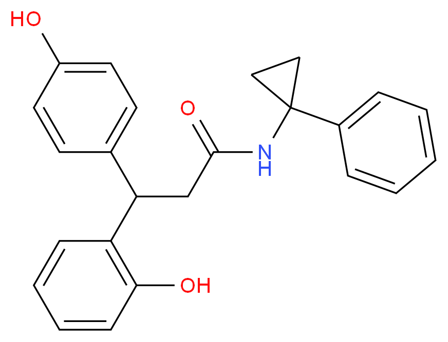 3-(2-hydroxyphenyl)-3-(4-hydroxyphenyl)-N-(1-phenylcyclopropyl)propanamide_Molecular_structure_CAS_)