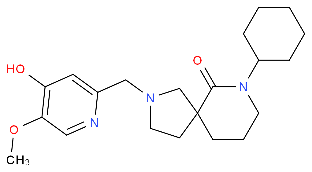 7-cyclohexyl-2-[(4-hydroxy-5-methoxypyridin-2-yl)methyl]-2,7-diazaspiro[4.5]decan-6-one_Molecular_structure_CAS_)
