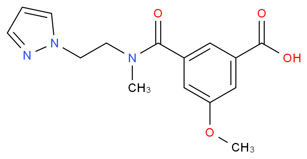 3-methoxy-5-({methyl[2-(1H-pyrazol-1-yl)ethyl]amino}carbonyl)benzoic acid_Molecular_structure_CAS_)