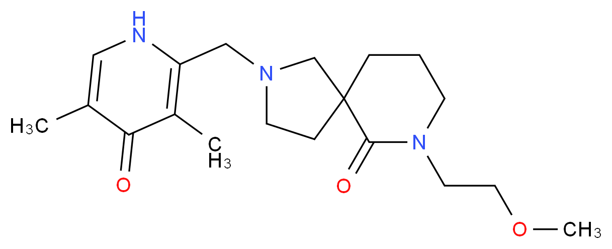 2-[(3,5-dimethyl-4-oxo-1,4-dihydro-2-pyridinyl)methyl]-7-(2-methoxyethyl)-2,7-diazaspiro[4.5]decan-6-one_Molecular_structure_CAS_)