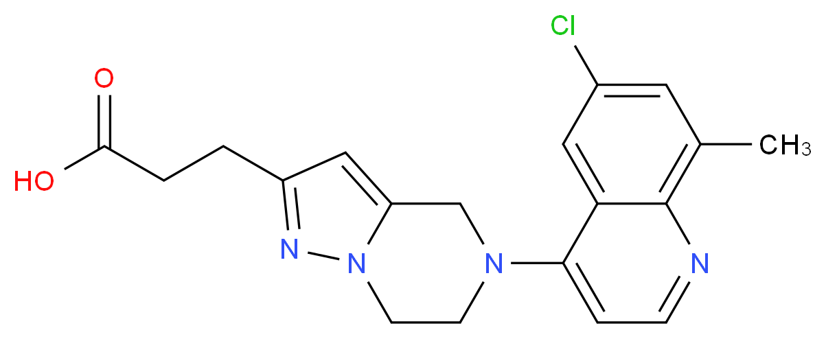 3-[5-(6-chloro-8-methyl-4-quinolinyl)-4,5,6,7-tetrahydropyrazolo[1,5-a]pyrazin-2-yl]propanoic acid_Molecular_structure_CAS_)