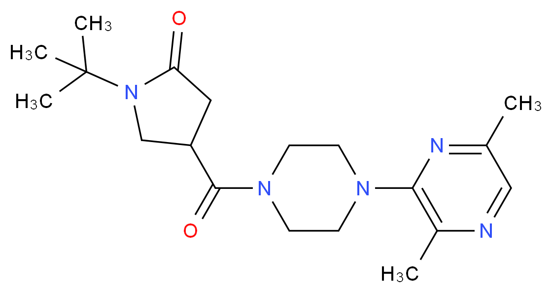 1-tert-butyl-4-{[4-(3,6-dimethyl-2-pyrazinyl)-1-piperazinyl]carbonyl}-2-pyrrolidinone_Molecular_structure_CAS_)