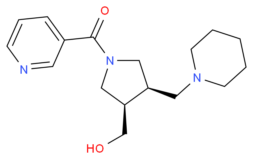 [(3R*,4R*)-4-(piperidin-1-ylmethyl)-1-(pyridin-3-ylcarbonyl)pyrrolidin-3-yl]methanol_Molecular_structure_CAS_)