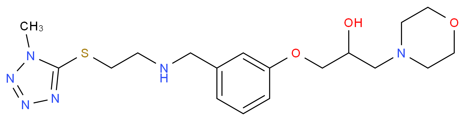1-{3-[({2-[(1-methyl-1H-tetrazol-5-yl)thio]ethyl}amino)methyl]phenoxy}-3-(4-morpholinyl)-2-propanol_Molecular_structure_CAS_)