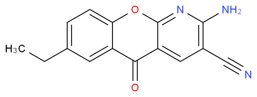 2-Amino-7-ethyl-5-oxo-5H-[1]benzopyrano[2,3-b]pyridine-3-carbonitrile_Molecular_structure_CAS_68302-09-0)