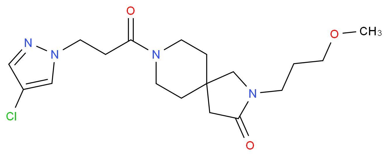 8-[3-(4-chloro-1H-pyrazol-1-yl)propanoyl]-2-(3-methoxypropyl)-2,8-diazaspiro[4.5]decan-3-one_Molecular_structure_CAS_)