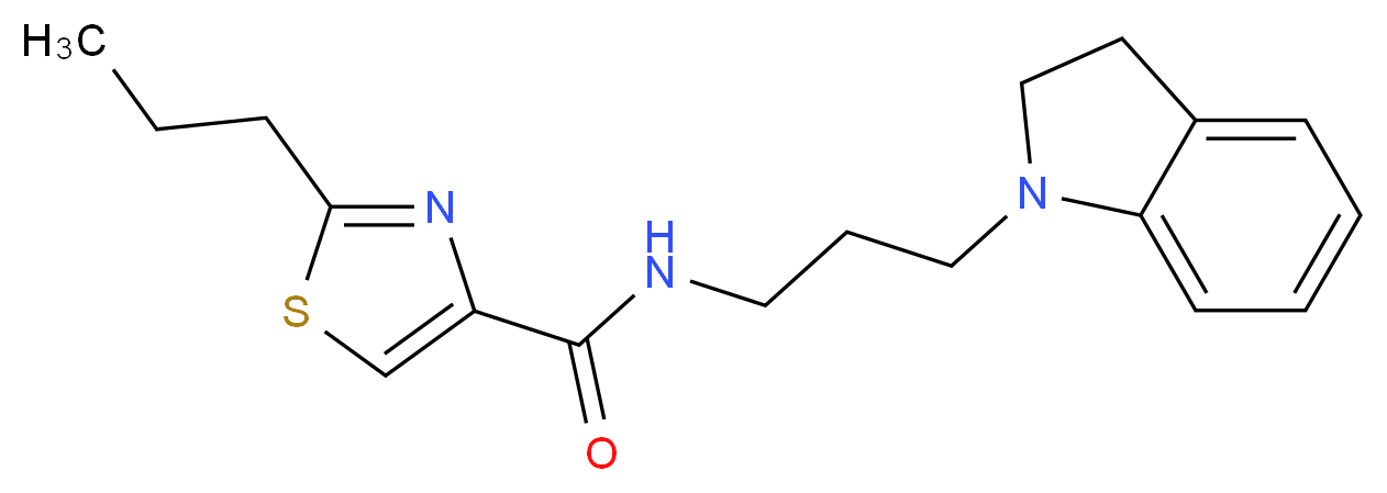 N-[3-(2,3-dihydro-1H-indol-1-yl)propyl]-2-propyl-1,3-thiazole-4-carboxamide_Molecular_structure_CAS_)