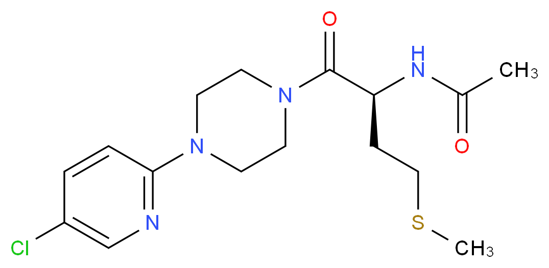 N-[(1S)-1-{[4-(5-chloro-2-pyridinyl)-1-piperazinyl]carbonyl}-3-(methylthio)propyl]acetamide (non-preferred name)_Molecular_structure_CAS_)