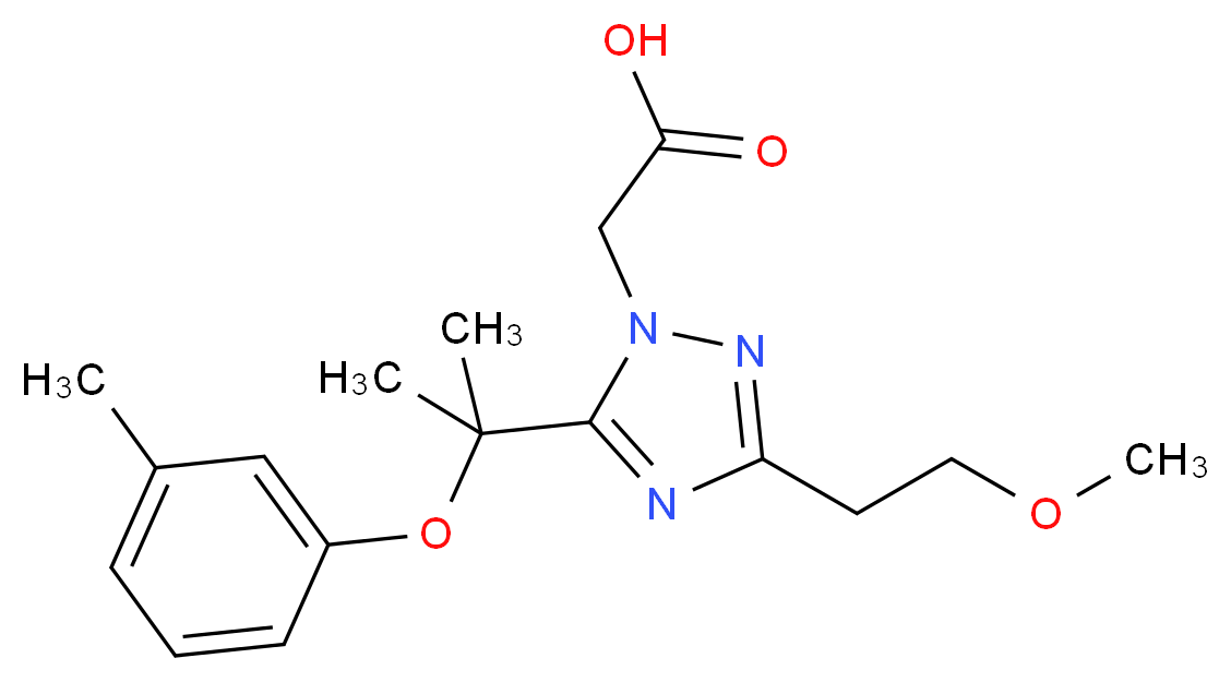 {3-(2-methoxyethyl)-5-[1-methyl-1-(3-methylphenoxy)ethyl]-1H-1,2,4-triazol-1-yl}acetic acid_Molecular_structure_CAS_)