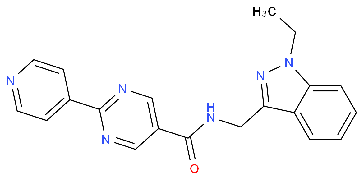 N-[(1-ethyl-1H-indazol-3-yl)methyl]-2-(4-pyridinyl)-5-pyrimidinecarboxamide_Molecular_structure_CAS_)