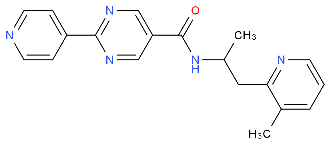 N-[1-methyl-2-(3-methylpyridin-2-yl)ethyl]-2-pyridin-4-ylpyrimidine-5-carboxamide_Molecular_structure_CAS_)